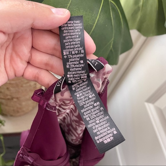 Victoria’s Secret Maroon Scroll Bodysuit Lingerie Thong Burgundy Velvet Medium - Picture 11 of 15